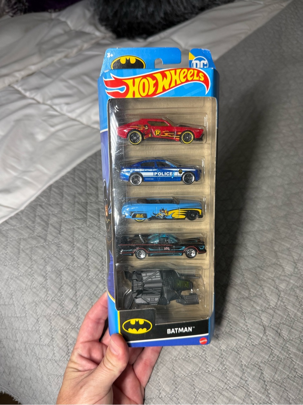 Hot Wheels Batman 5-Car Pack - Blue & Red Vehicles